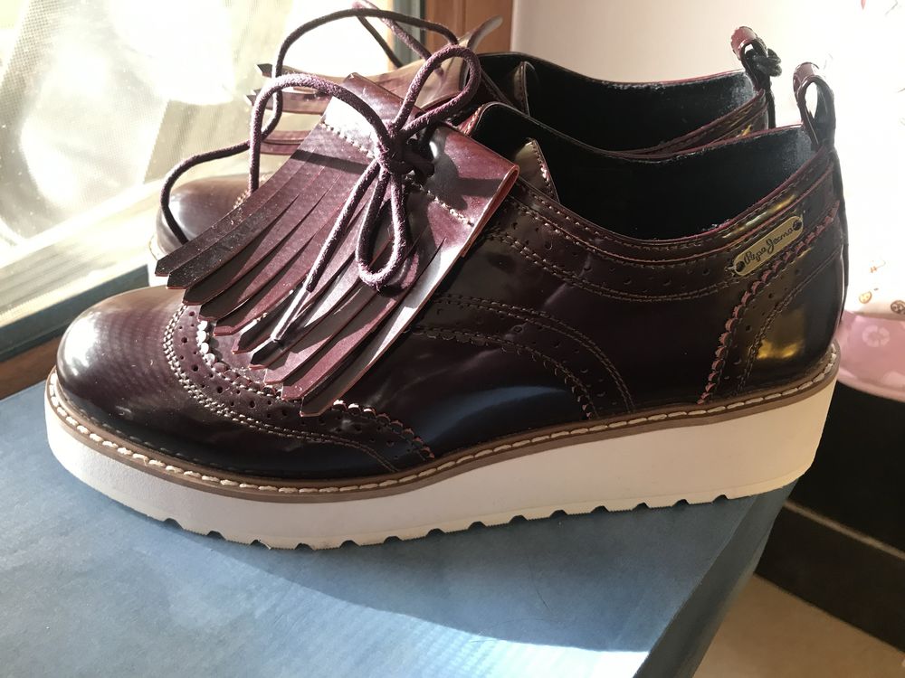 Pantofi noi, 39, piele lacuita, Pepe Jeans
