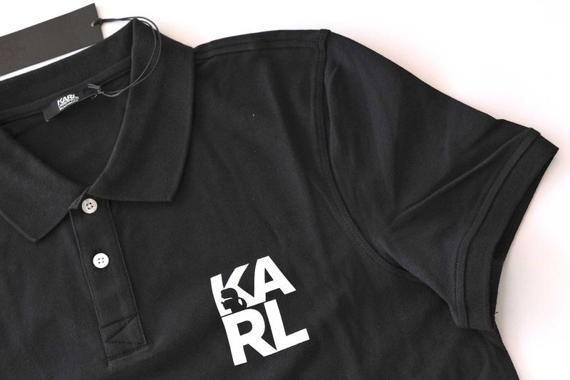 Промо KARL LAGERFELD-М/L/XL размер-черна мъжка поло/polo тениска