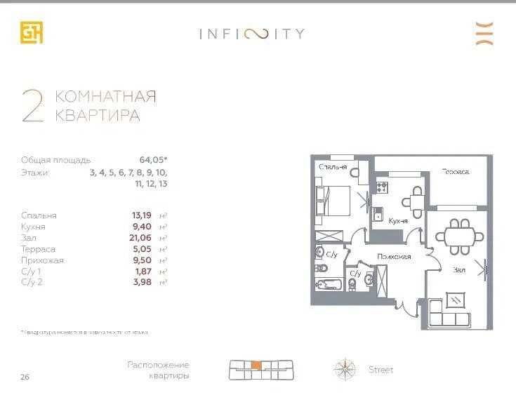 ЖК Infinity 2/13/16 коробка 64м2: ПРОДАЖА КВАРТИР В ЦЕНТРЕ
