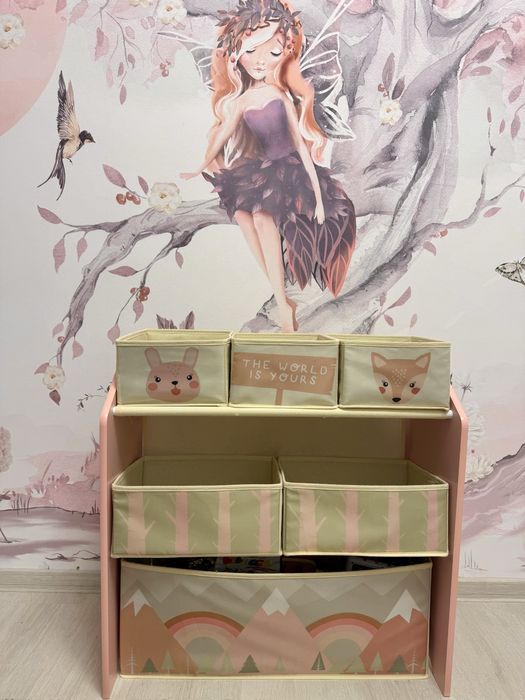 Dulap textil U-Grow Pink Forest – pastel + puzzle cadou