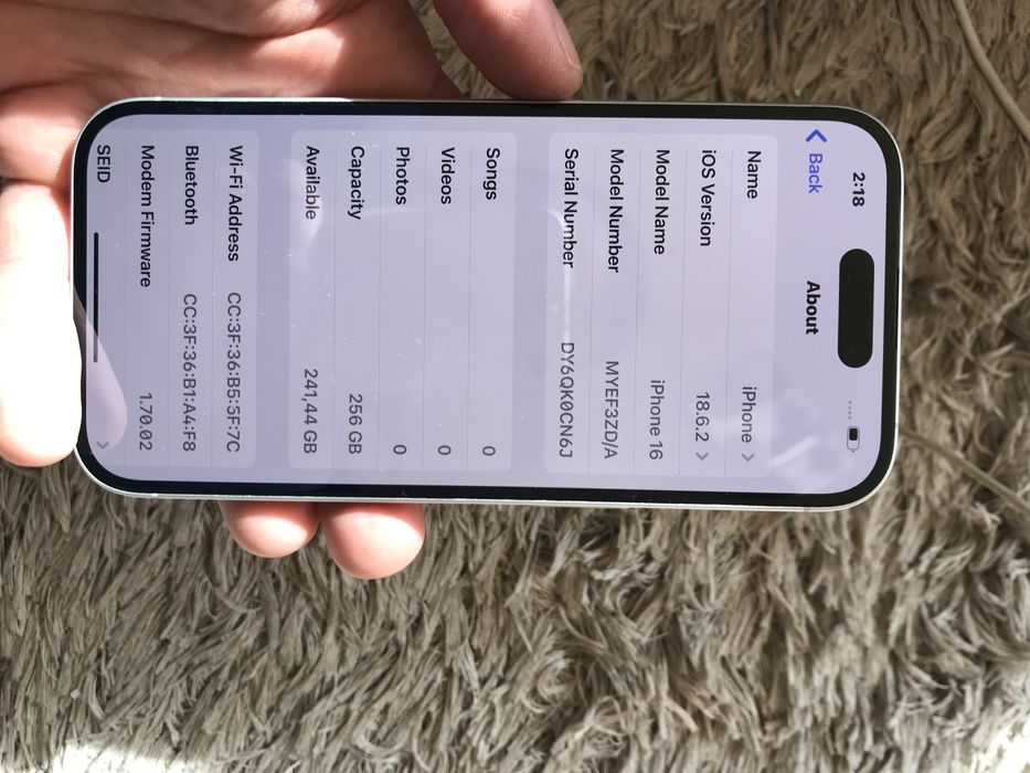 iphone 16 256gb нoв !