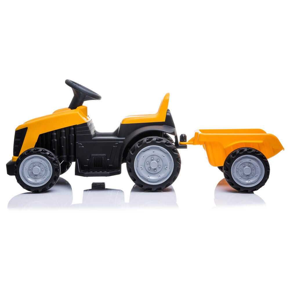 Tractor electric cu remorca pentru copii TR1908T galben