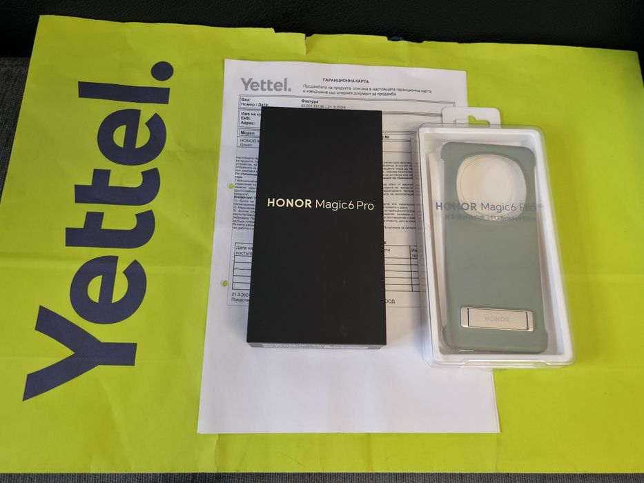 ^^^КАТО НОВ 512GB Honor Magic 6 Pro Yettel Гаранция 2027г. Green Зелен