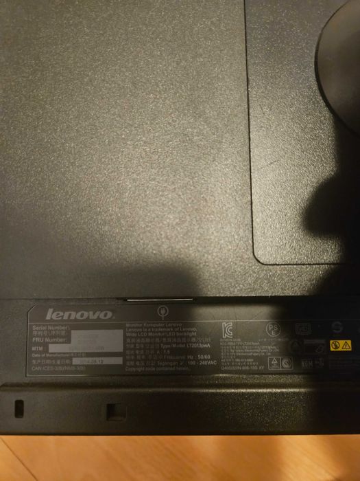 Monitor Lenovo thinkvision lt2013p 19,5” hd+ EXCELENT