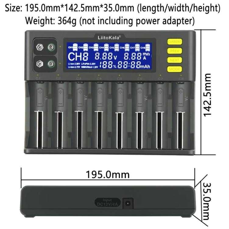 18650 Engineer LiitoKala Lii-S8 Професионално Зарядно 10Батерии Тестер