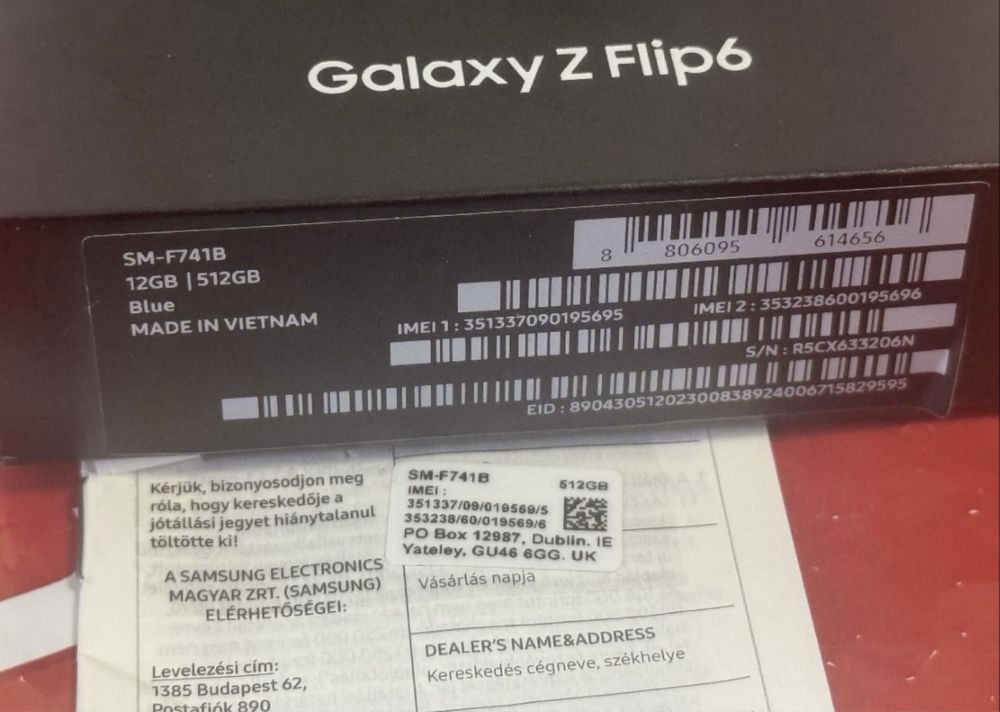 КАТО НОВ 512GB Samsung Z Flip 6 Гаранция Technopolis 2026 г. Blue