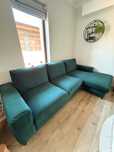 Coltar extensibil in forma L stanga, verde inchis, Rovere Mobili