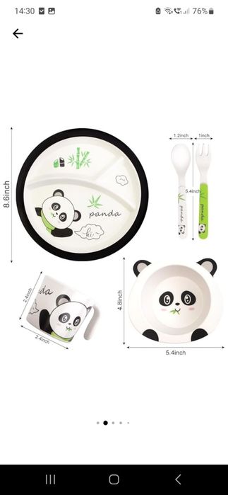 Set 5 accesorii hrănire copii (bambus)