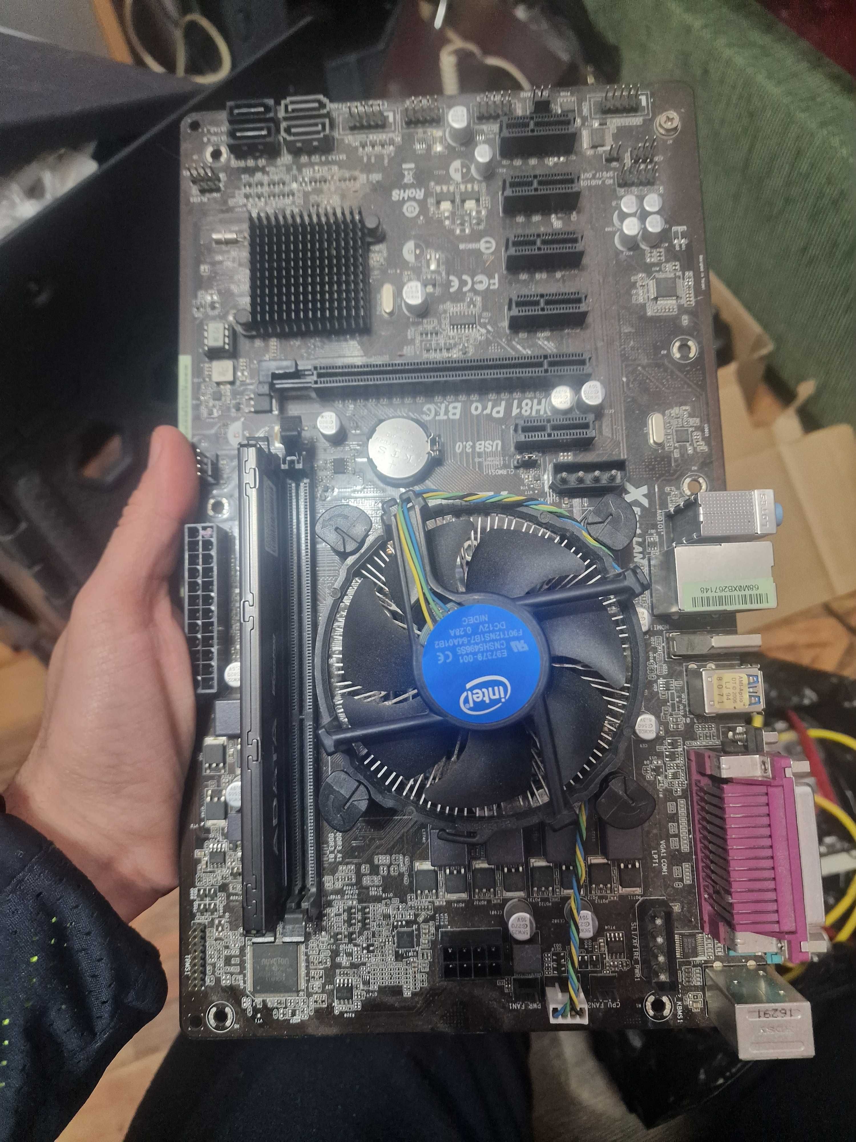 Майнинг дъно pro btc h81 4gb ram,2.5 ghz processor процесор видеокарта