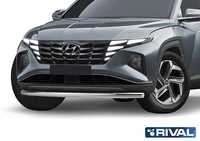Защита переднего бампера  + комплект крепежа, Hyundai Tucson (2021-)