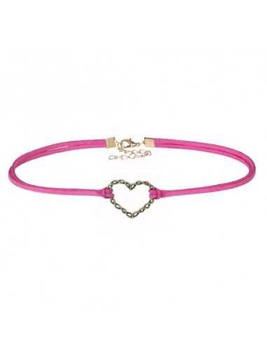 Розовый чокер с сердечком
