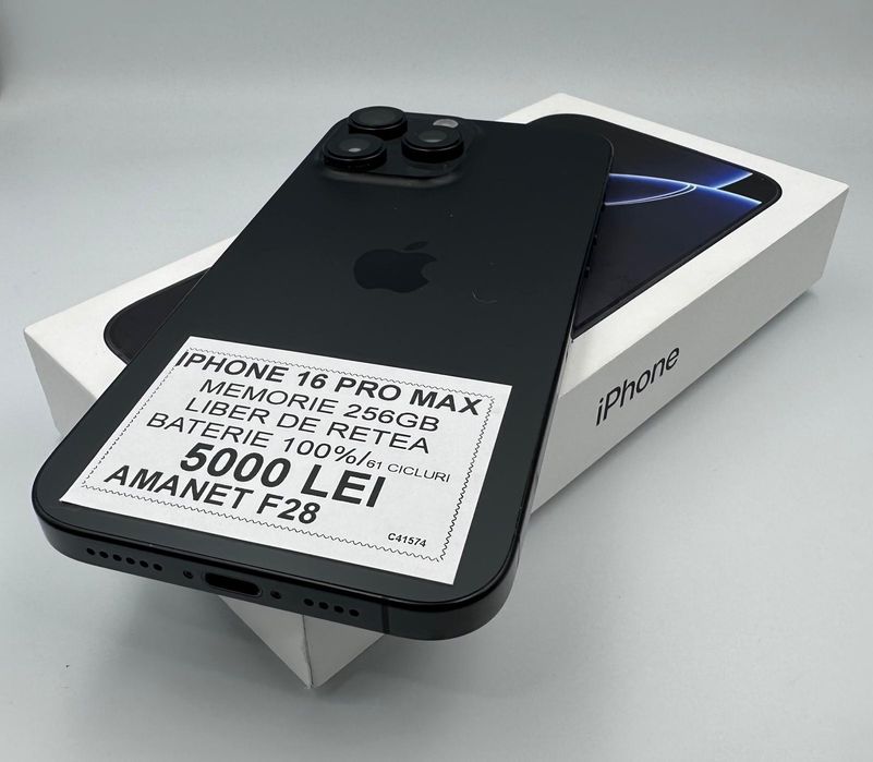 Amanet F28: Iphone 16 Pro Max 256 GB