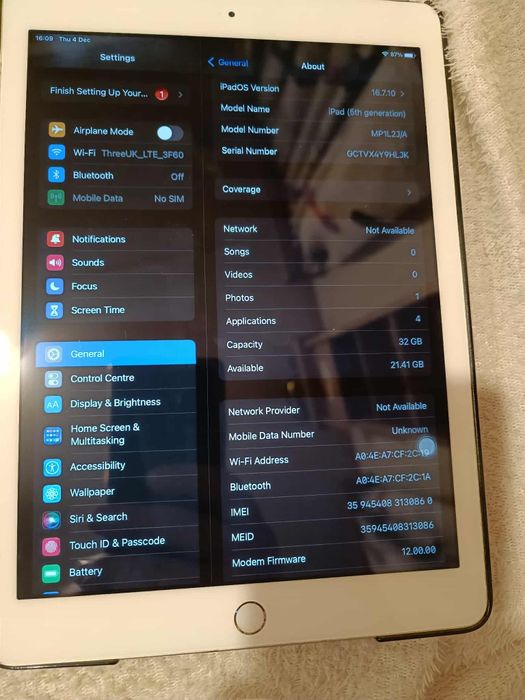 IPAD 5TH GEN. Wifi+cellular