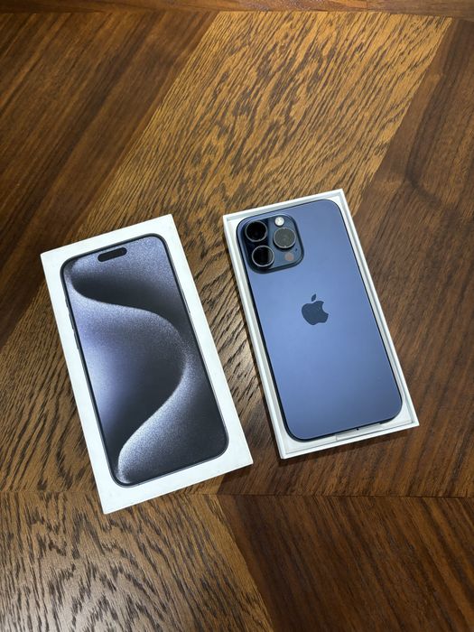 Iphone 15 pro max blue titan 1 террабайт