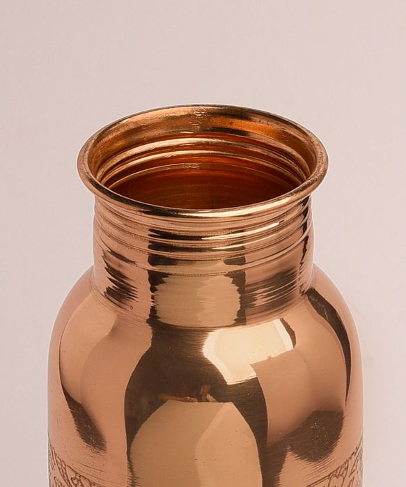 Sticlă de apă din cupru Asteya - Model Gravat Oriental 950ml