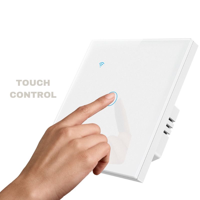 Intrerupator smart touch iUni 1F, Wi-Fi, Sticla, LED