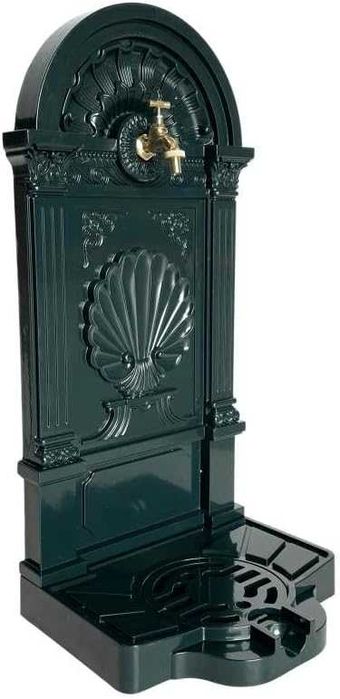 Fantana gradina cu picior, cismea verde, cu robinet alama, H. 83 cm