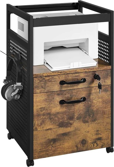 Dulap mobil RollBox 2 sertare, design industrial |S 614193 RusticBrown