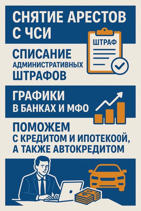 Снятие арестов, Графики, штрафы , МФО!!! Обучение