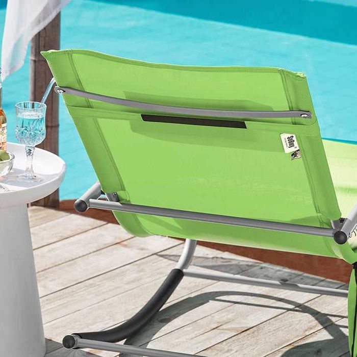 Sezlong metalic gradina cu perna confortabila | OGS28-GRx2