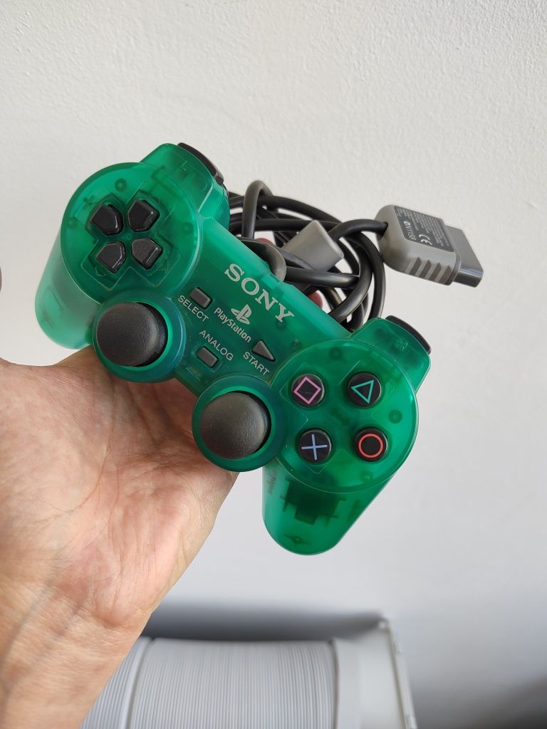 Controller original Playstation PS1 PS2 green gamepad maneta