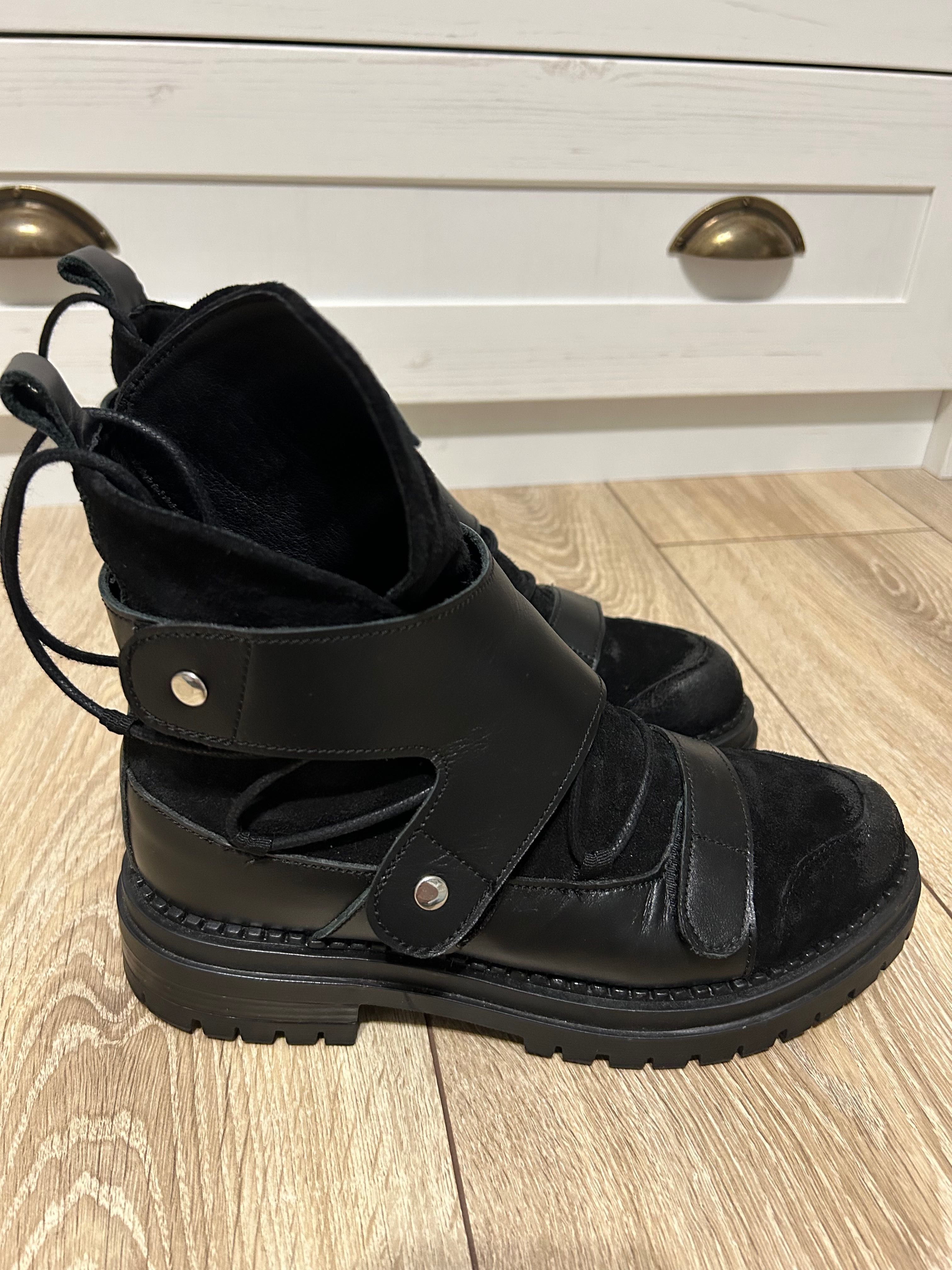 Ghete negre piele naturala Exclusives