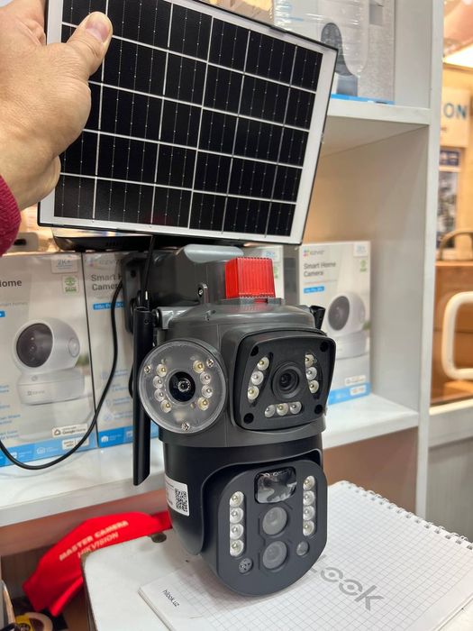 Quyow panelli 4G sim kartali 3 ta ko'zli kamera