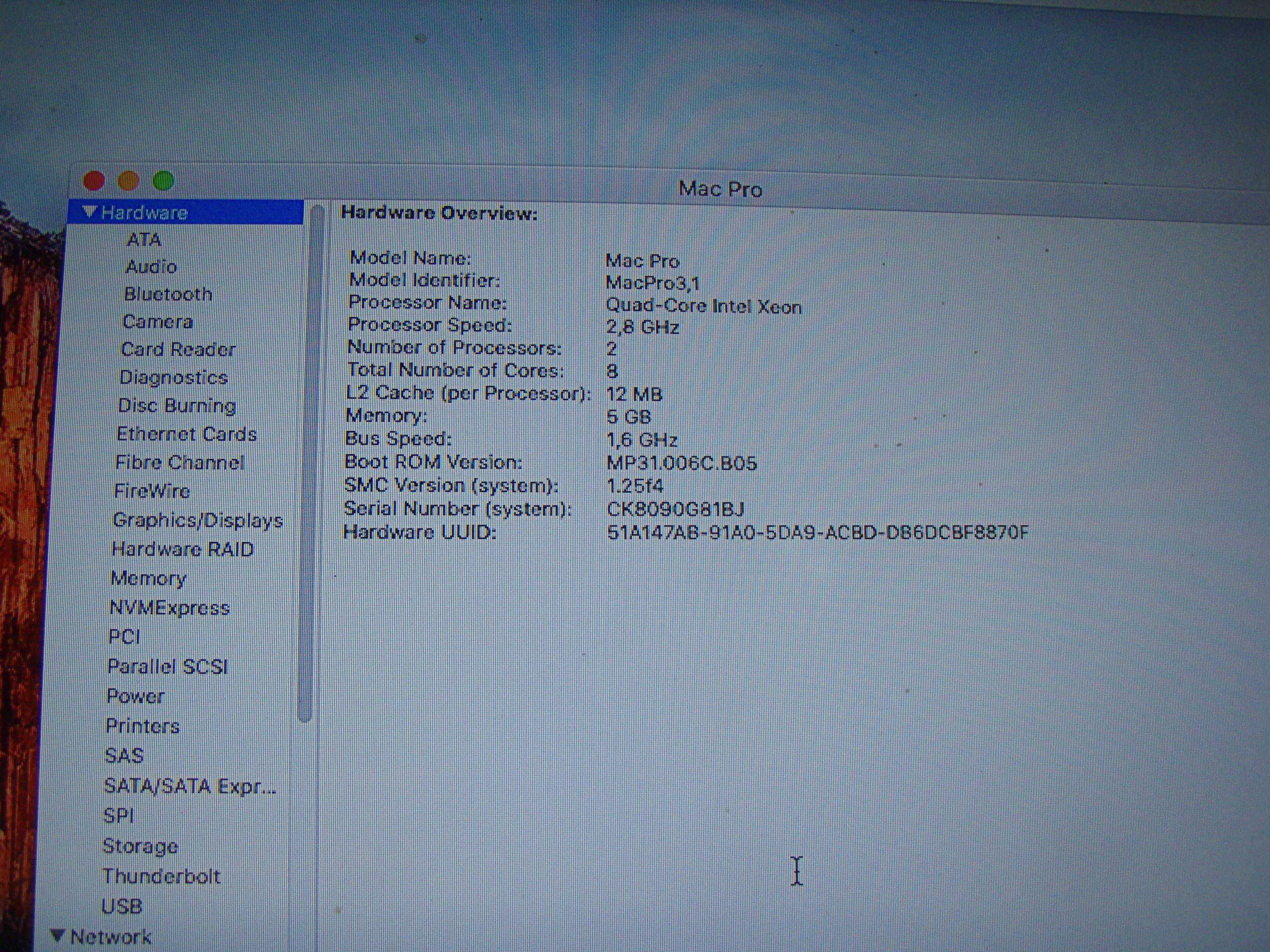Apple MacPro 3.1 2x2.8Ghz Xeon E5462 HDD 320Gb RAM 5Gb ATI 2600XT