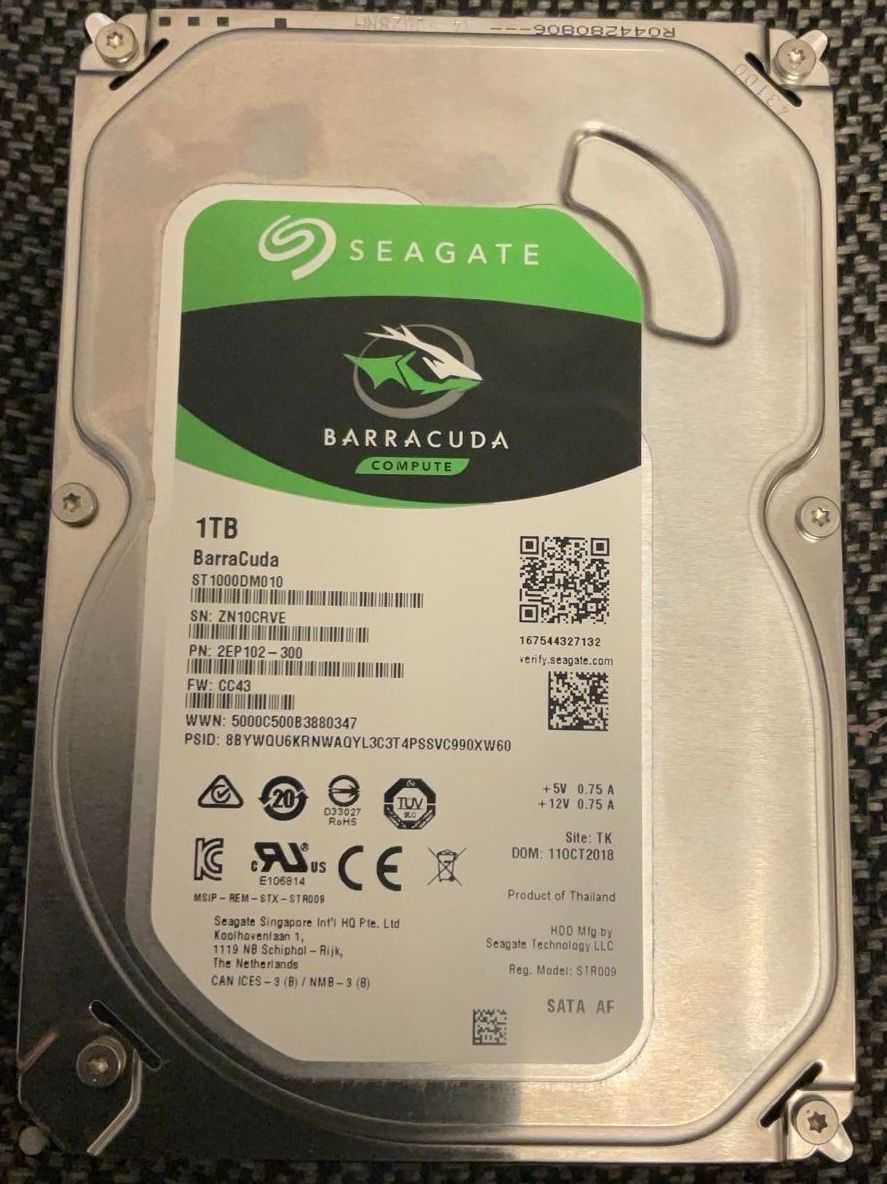 HDD Seagate BarraCuda 1TB, 7200rpm, 64MB cache, SATA-III