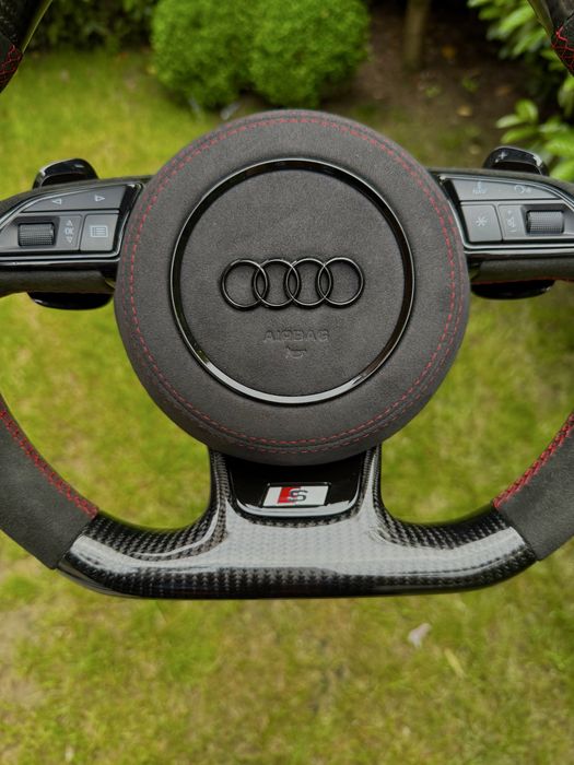 Volan AUDI carbon alcantara nappa S RS A4 A5 A6 A7 A8 S5 Q8 Q7 S7 S8 S