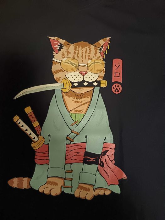 Tricou anime cu imprimeu pisică Zoro din One Piece, mărimea S, nou