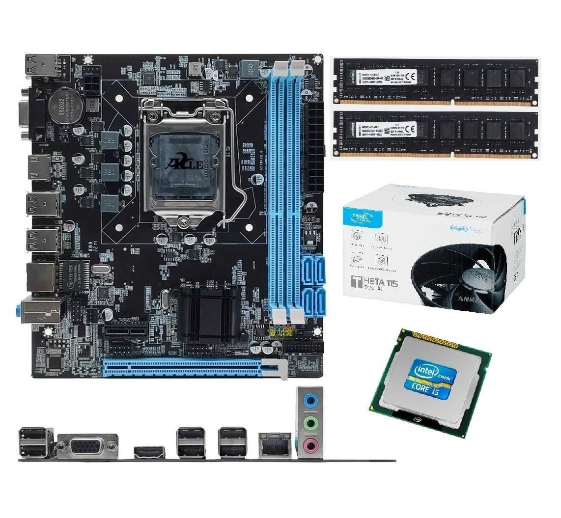 Материнская плата AXLE H61 + CPU Core i5 + DDR3 8GB