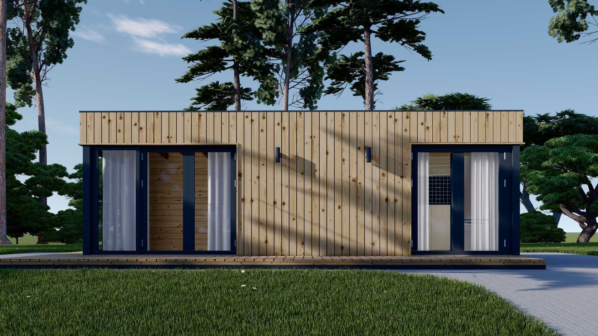 Casa lemn Max1 (34 mm + placare), 7.5x4.2 m, 30 m².   bassm.ro