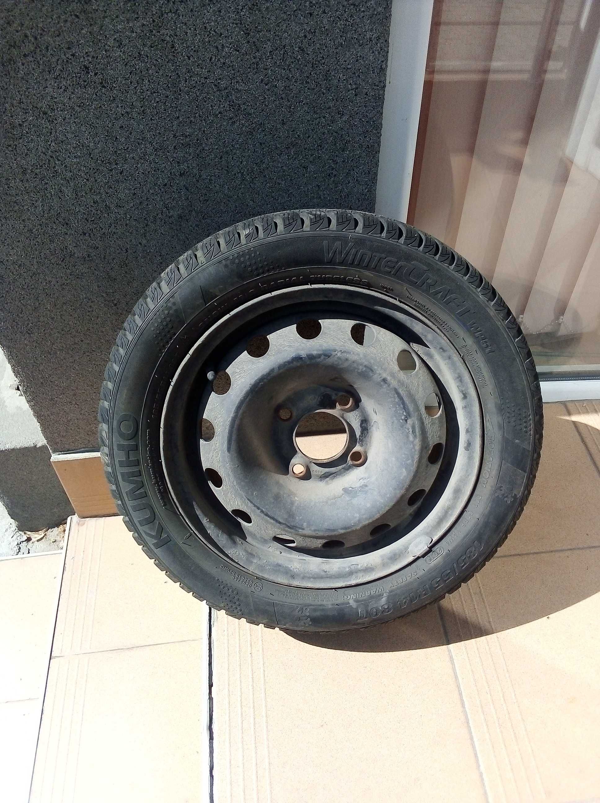 ЗИМНИ ГУМИ, на една седмица Kumho 185/55 / R 14  с метални джанти