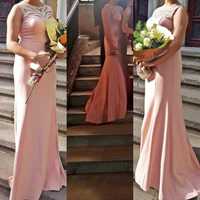 Дълга официална рокля розова