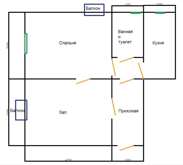 Продаю квартиру 48кв.м, район Максим Горький. Высокопотолочка 2/3/3.