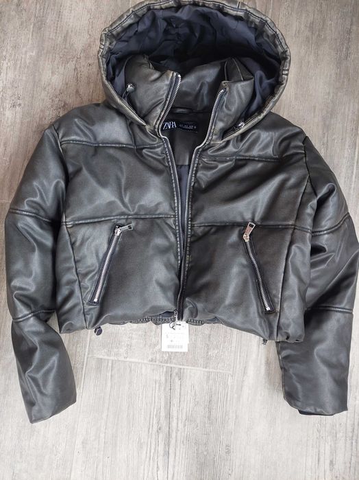 Дебело ново дамско яке zara еко кожа