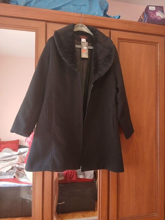 Черно дамско палто