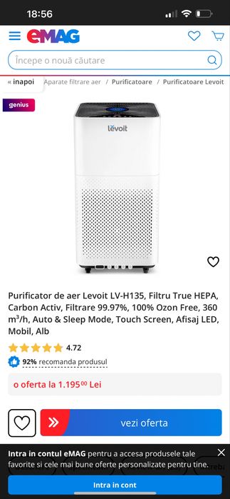 Purificator de aer Levoit LV-H135
