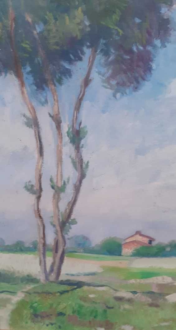 Tablou vechi - peisaj -  semnat St. Popescu