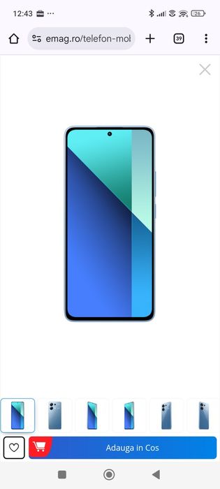 Telefon mobil Xiaomi Redmi Note 13, 6GB RAM, 128GB, Albastru, 5G