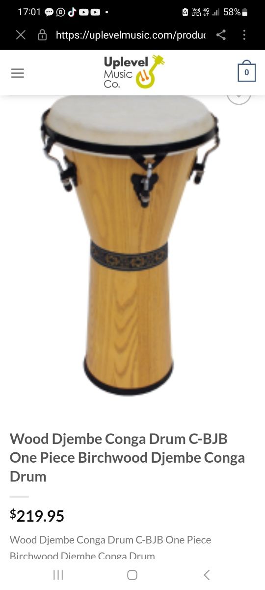 Tarabana , darbuka din lemn