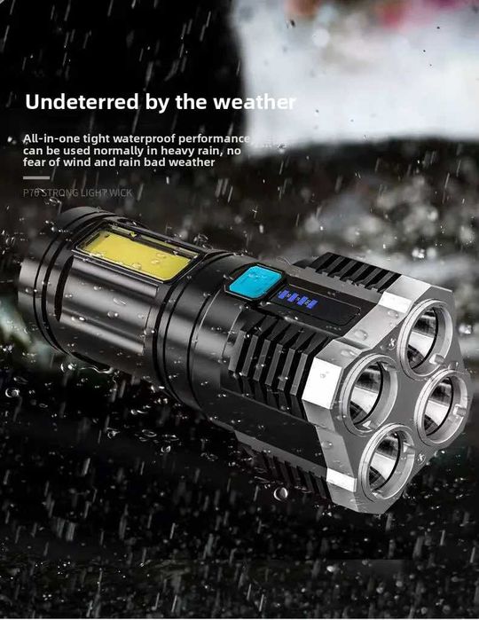 Lanterna LED 4 moduri de iluminat, acumulator integrat, incarcare USB