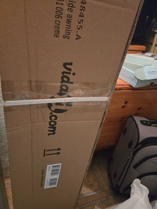 НОВА Прибираща се странична тента vidaXL, кремава, 140x600 см