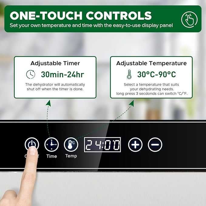 Deshidratator de alimente din oțel inoxidabil cu 8 tăvi Kwasyo