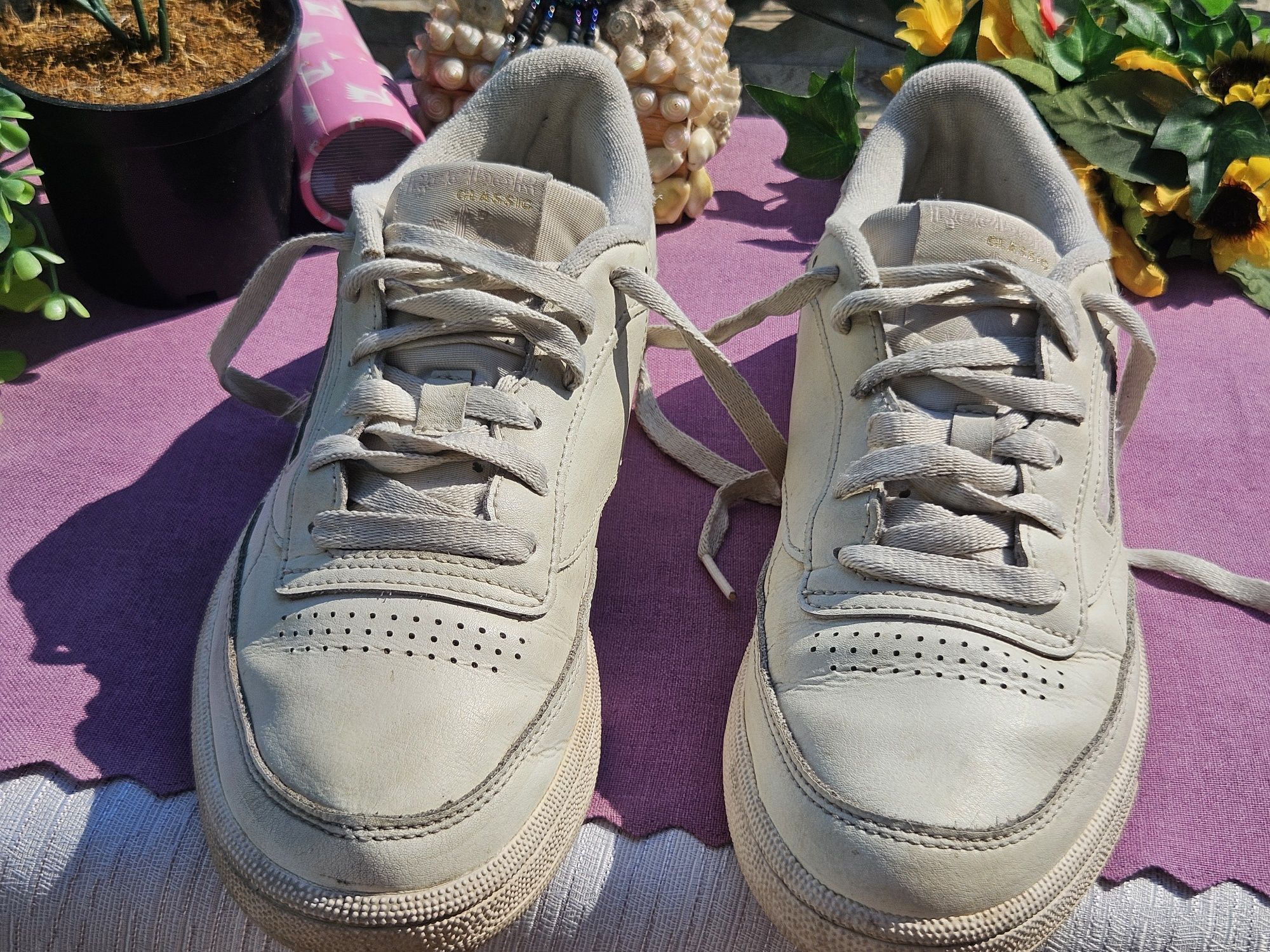 Reebok кецове естествена кожа