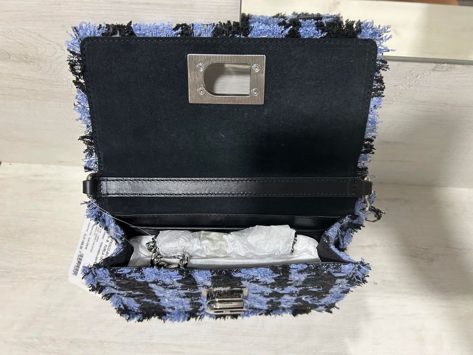 Чанта Furla 1927 букле черно синьо