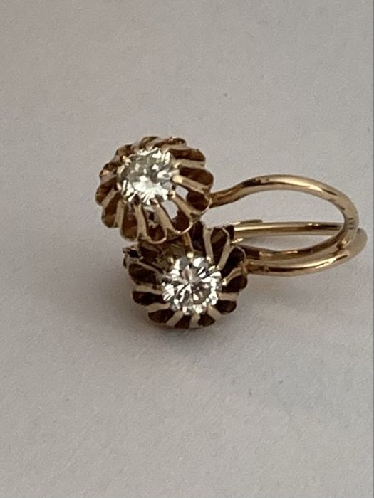 Cercei vechi aur  cu diamante 0.50ct