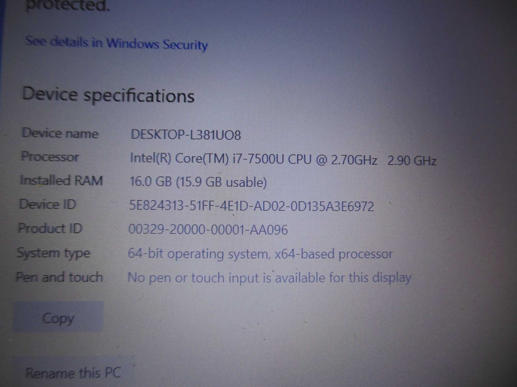 Acer Travelmate P259 i7 7500U CPU 16gb Ram And 256gb SSD