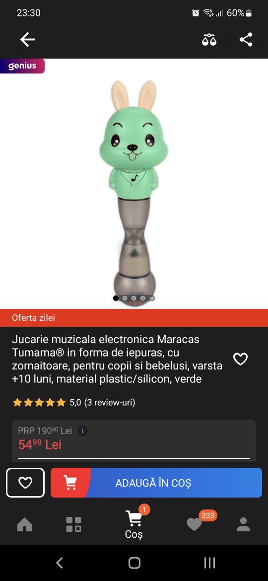 Jucarie muzicala iepuras